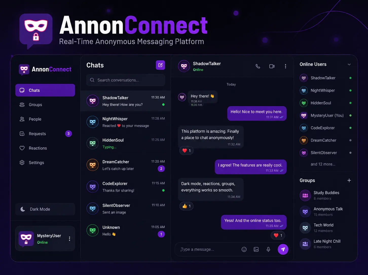 AnonChat Real-Time Messaging Platform