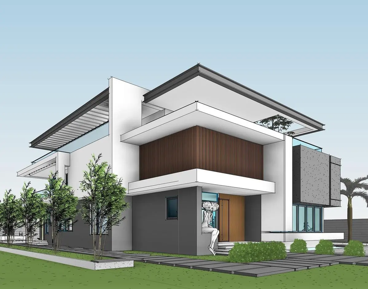 Modern 2-Storey Contemporary Residence render